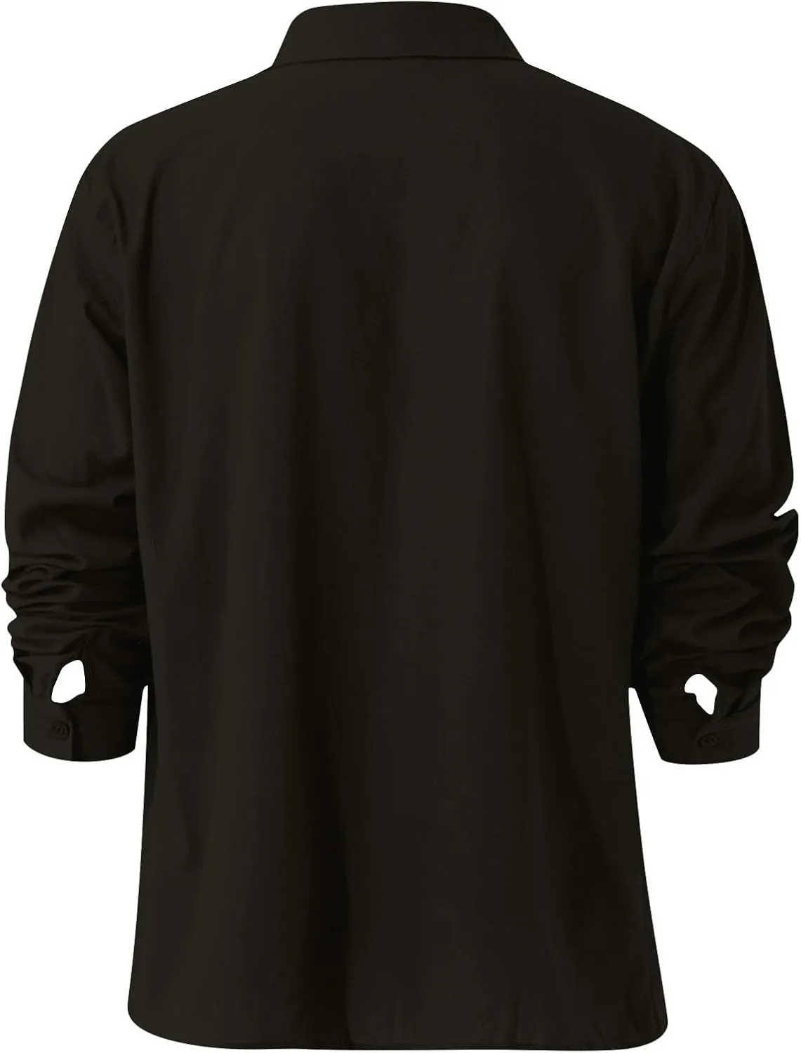 2025 Mens Linen Shirts Casual Button Down Shirts Long Sleeve Roll-Up Sleeve Summer Beach Blouses Tops with Hood