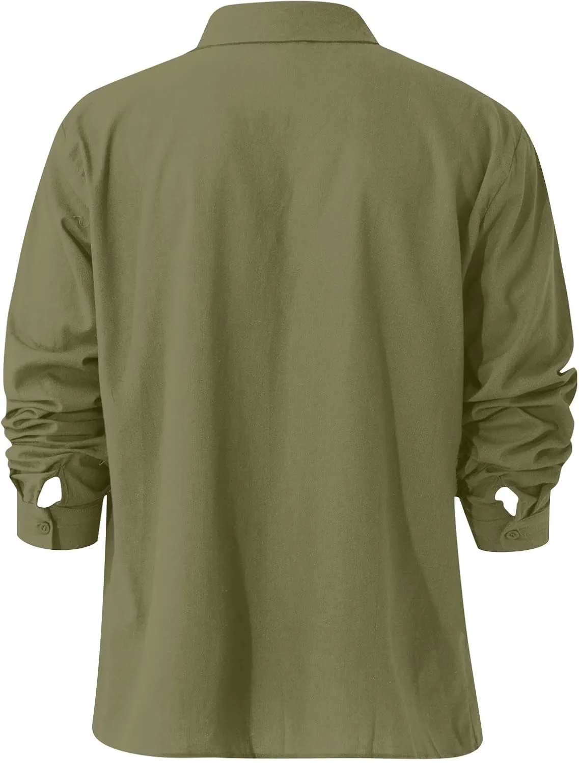 2025 Mens Linen Shirts Casual Button Down Shirts Long Sleeve Roll-Up Sleeve Summer Beach Blouses Tops with Hood