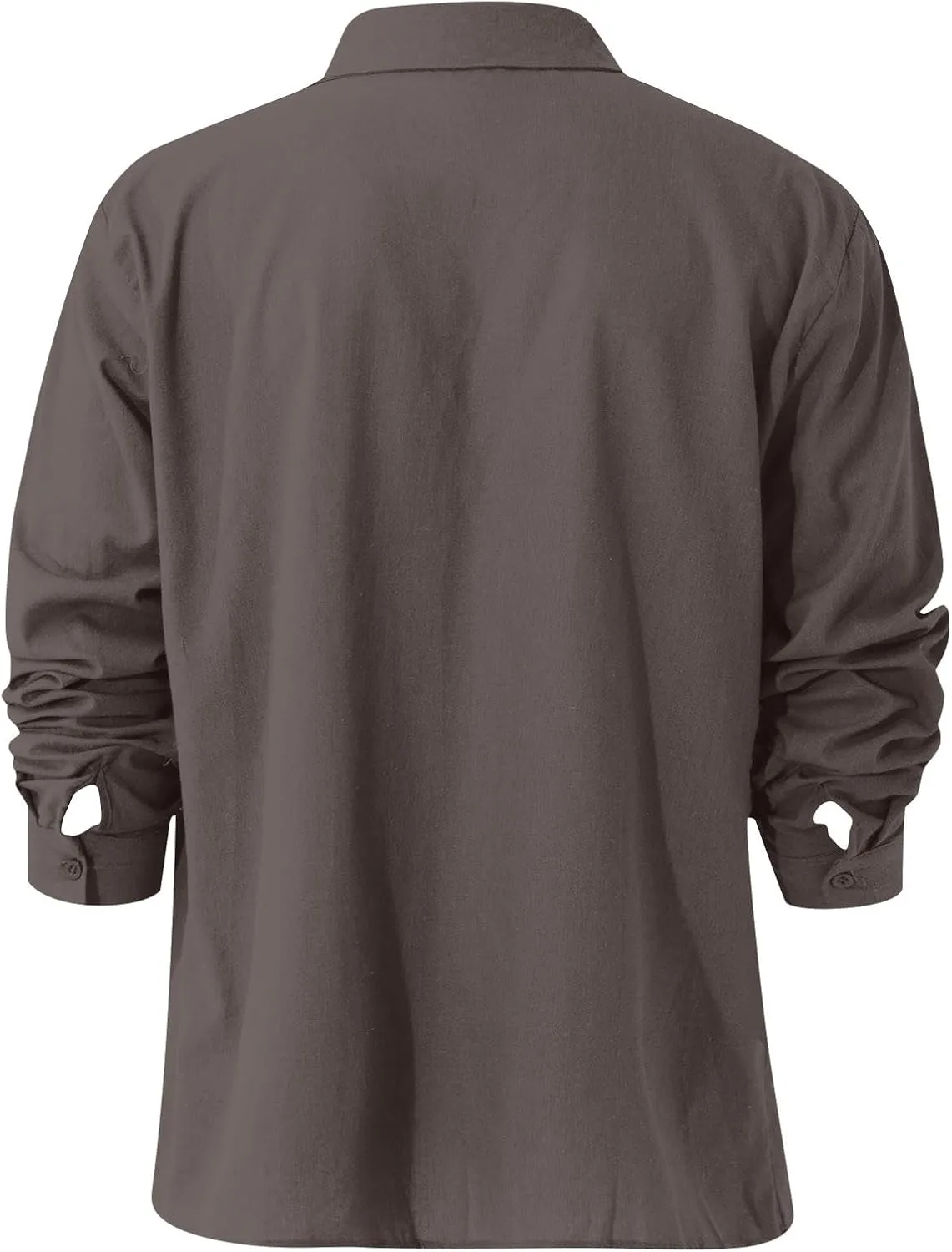2025 Mens Linen Shirts Casual Button Down Shirts Long Sleeve Roll-Up Sleeve Summer Beach Blouses Tops with Hood