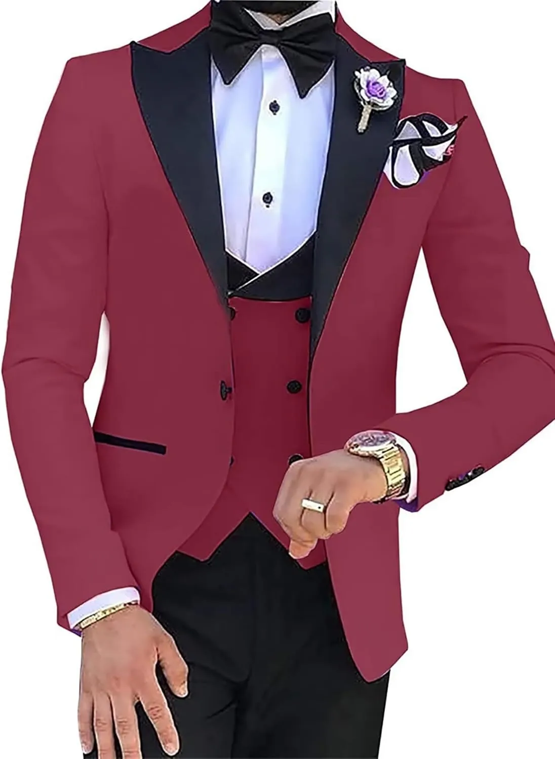 3 Piece Men's Suit Slim Fit One Button Blazer Pants Formal Business Wedding Prom Suits