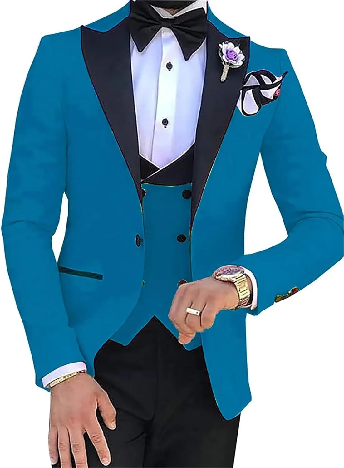 3 Piece Men's Suit Slim Fit One Button Blazer Pants Formal Business Wedding Prom Suits