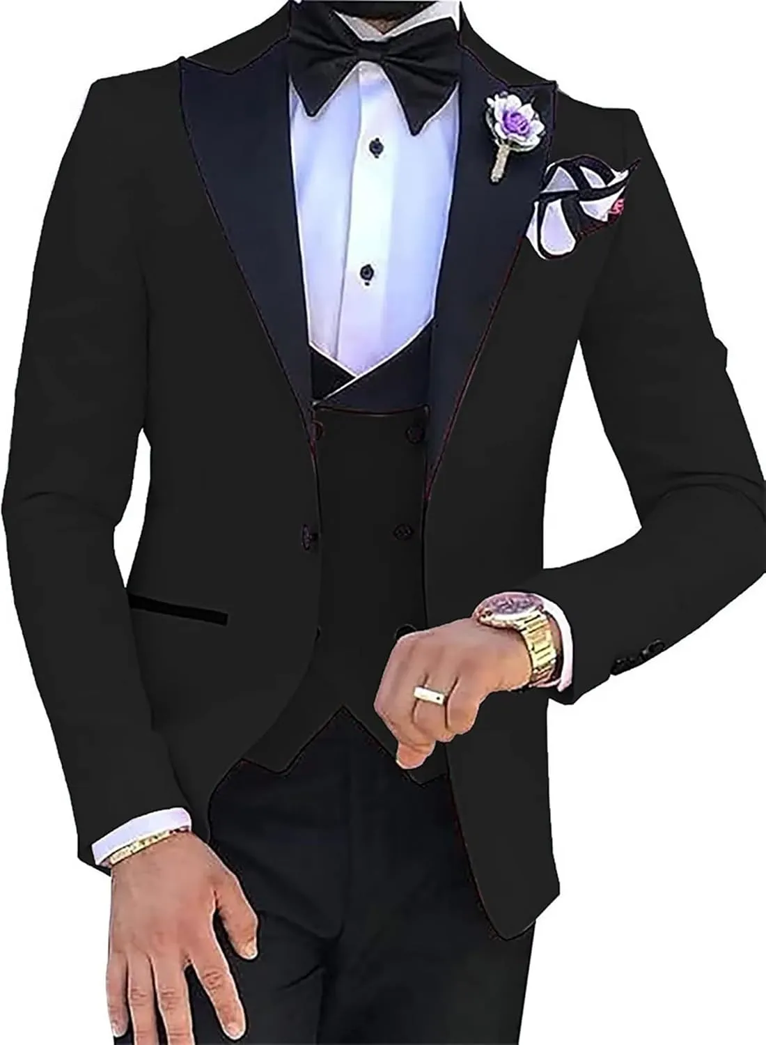 3 Piece Men's Suit Slim Fit One Button Blazer Pants Formal Business Wedding Prom Suits