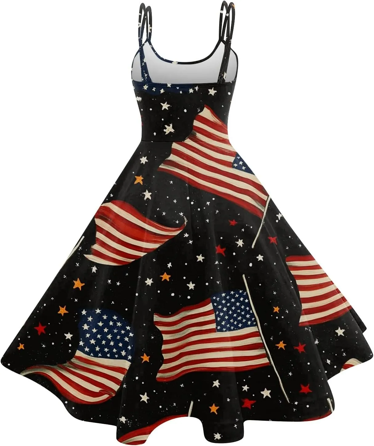 4Th of July Dress Women Plus Size Midi Red White and Blue Dresses Sleeveless Patriotic Dress Holiday Festival Dresses