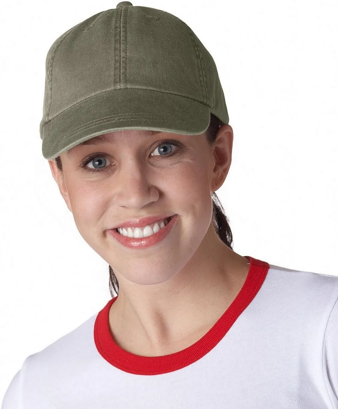 Adams 6-Panel Pigment-Dyed Classic Cap, Olive, One Size