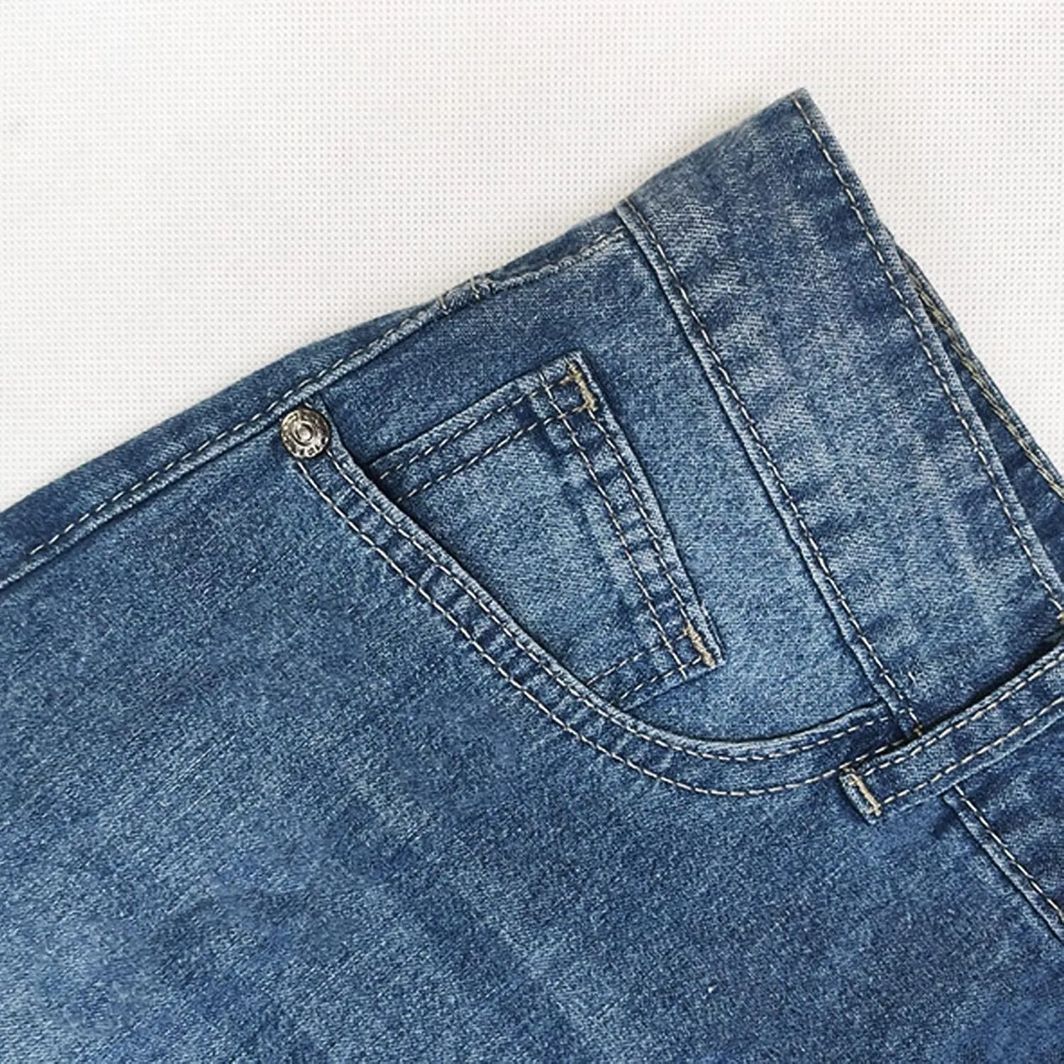 Asymmetrical Denim Skirts for Women High Waisted Casual Midi Length Skirt with Distressed Hem and Patchwork Design