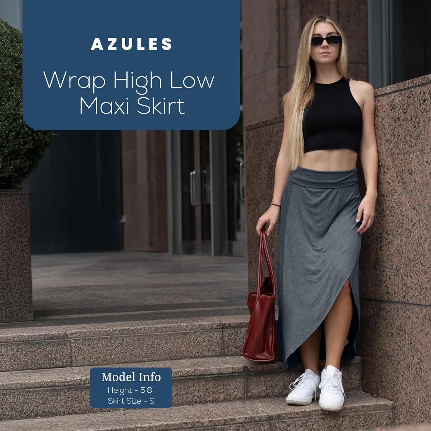 Azules High-Low Ruffle Hem Maxi Skirt (Standard & Plus Size)