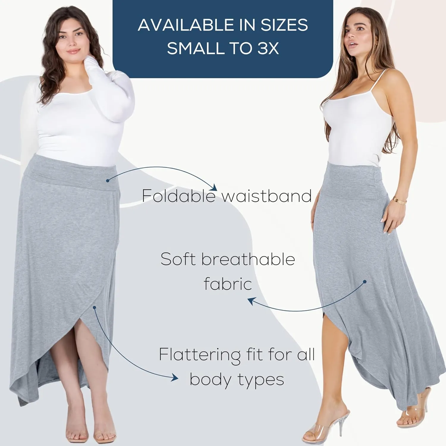 Azules High-Low Ruffle Hem Maxi Skirt (Standard & Plus Size)
