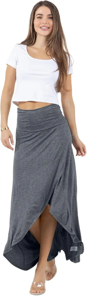 Azules High-Low Ruffle Hem Maxi Skirt (Standard & Plus Size)