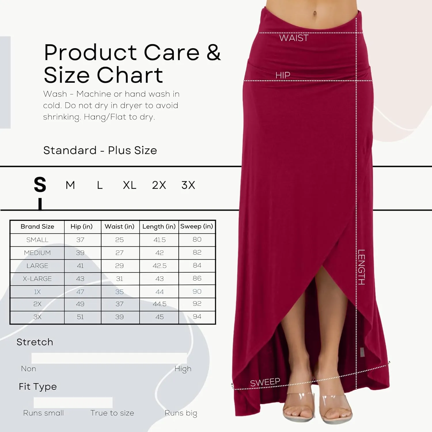 Azules High-Low Ruffle Hem Maxi Skirt (Standard & Plus Size)