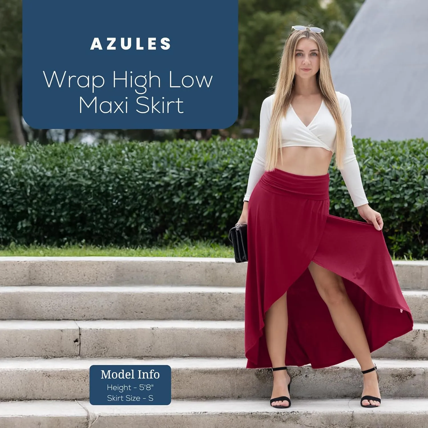 Azules High-Low Ruffle Hem Maxi Skirt (Standard & Plus Size)