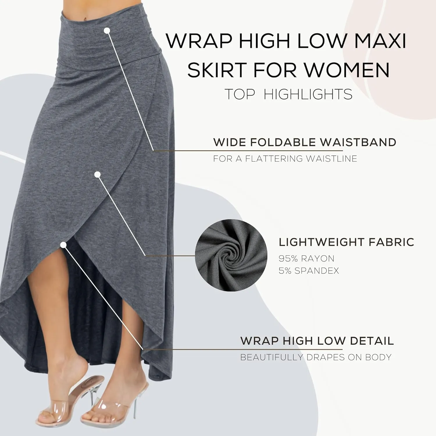Azules High-Low Ruffle Hem Maxi Skirt (Standard & Plus Size)