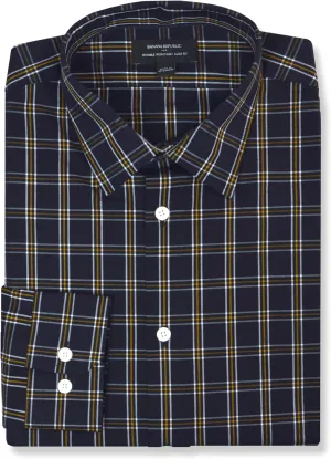 Banana Republic Mens 889942 Slim Fit Cotton Blend Non Iron Button Down Dress Shirt,, White/Grey Geometric