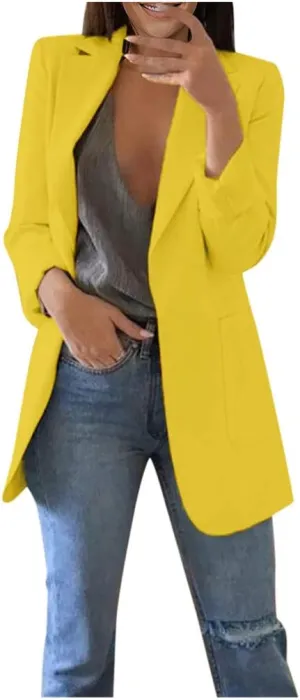 Blazer Jackets for Women Oversized Boyfriend Work Business Collared Sport Coats Blazers