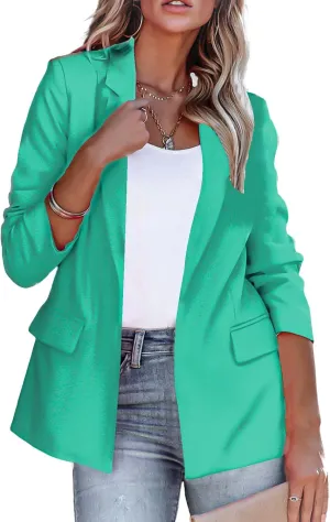 Blazers for Women Business Casual Jackets Open Front Long Sleeve Cardigan Professional Work Suit Jacket Lapel Outfits