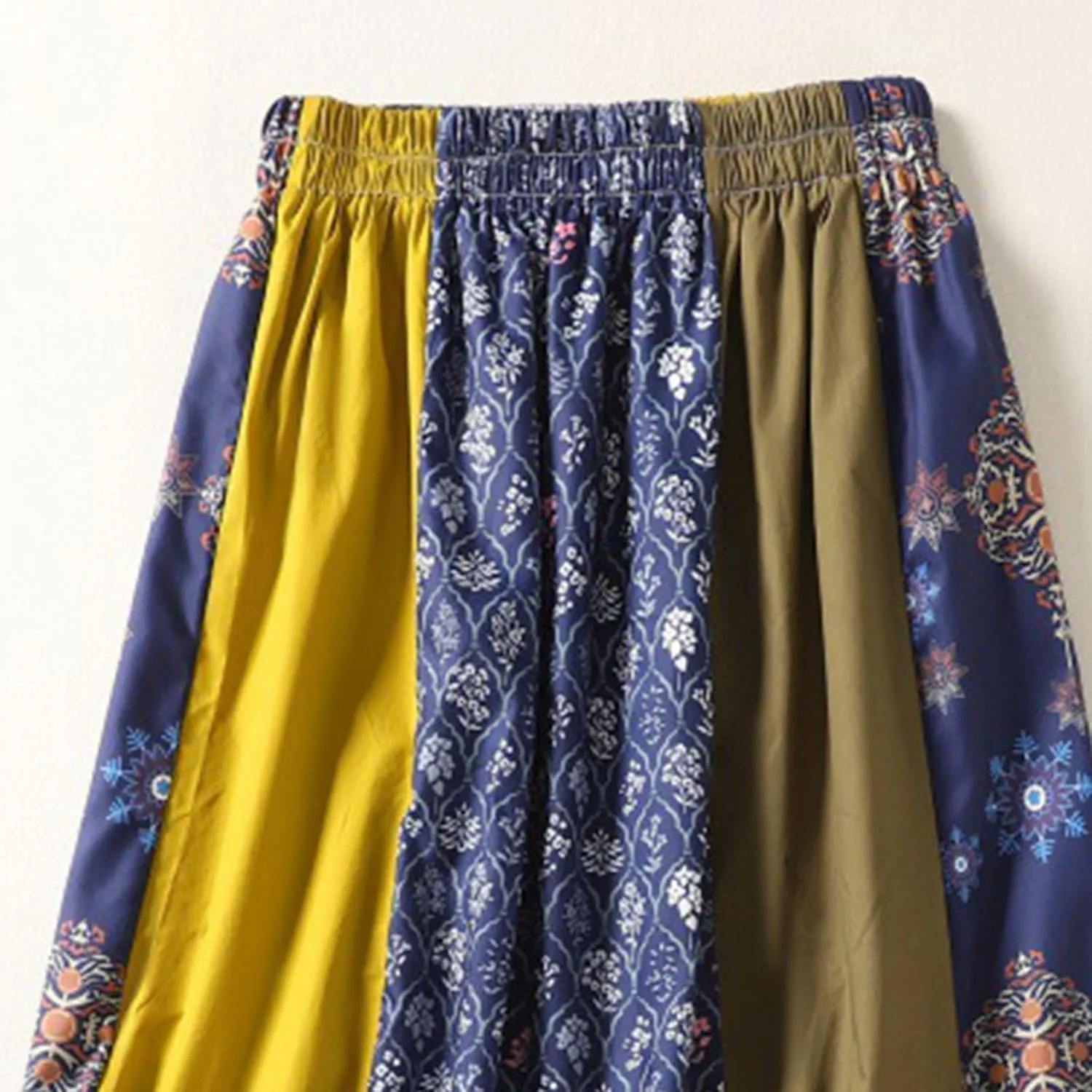 Boho Skirts for Women Dressy Casual Floral Printed Skirt Drawstring Elastic High Tie Waist A Line Flowy Maxi Skirt