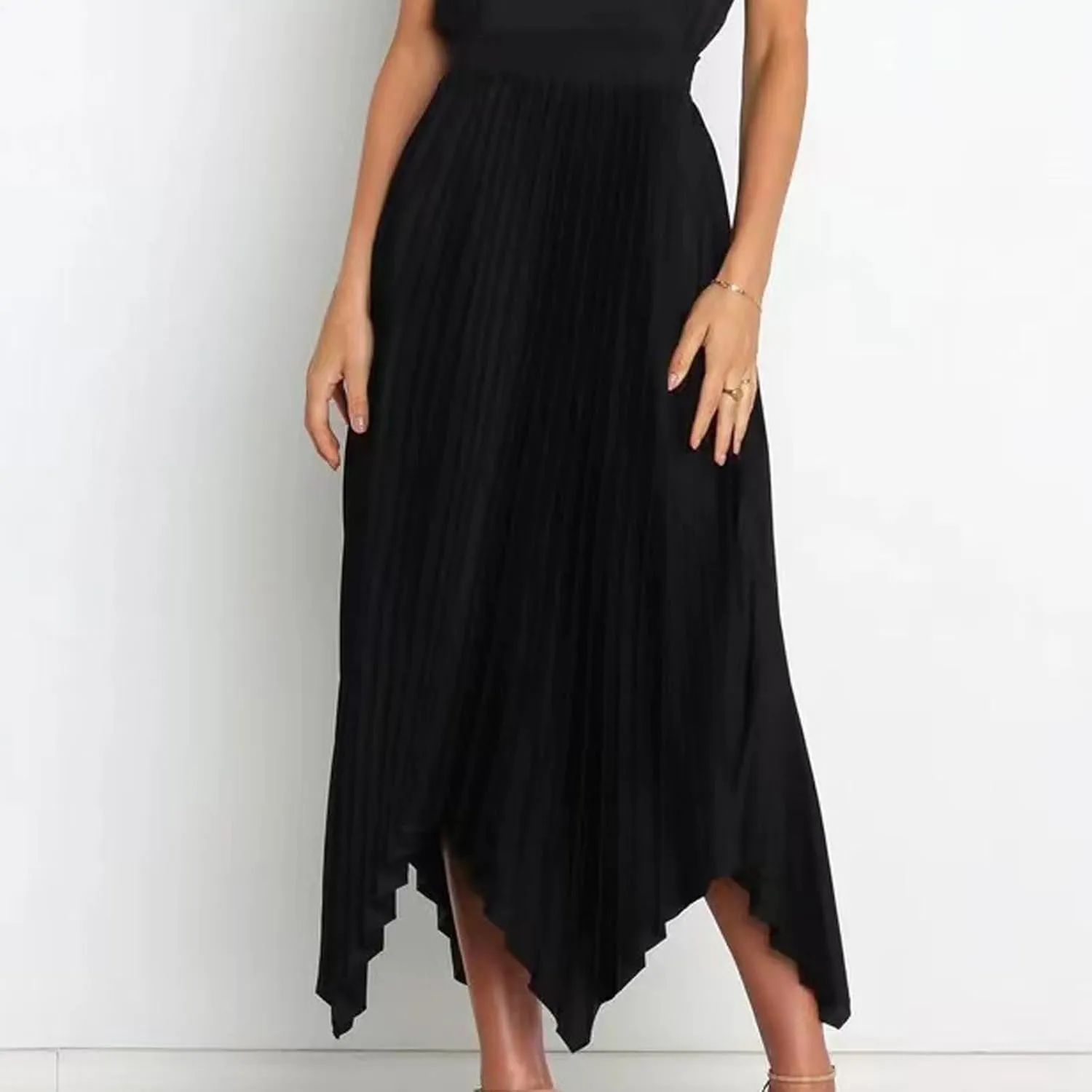 Borniu Women's Summer Renaissance Flowy Fairy Skirt Y2k Solid Color Irregular Elastic Waist Layered Asymmetrical Midi Skirts