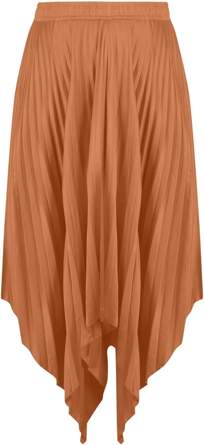 Borniu Women's Summer Renaissance Flowy Fairy Skirt Y2k Solid Color Irregular Elastic Waist Layered Asymmetrical Midi Skirts