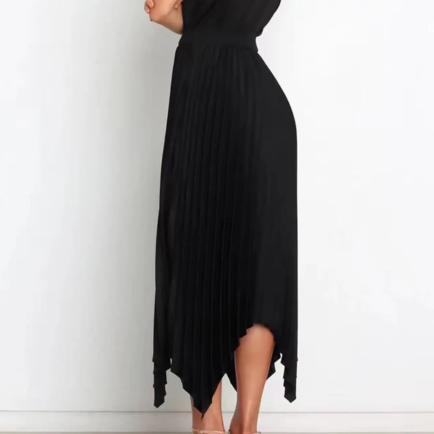 Borniu Women's Summer Renaissance Flowy Fairy Skirt Y2k Solid Color Irregular Elastic Waist Layered Asymmetrical Midi Skirts