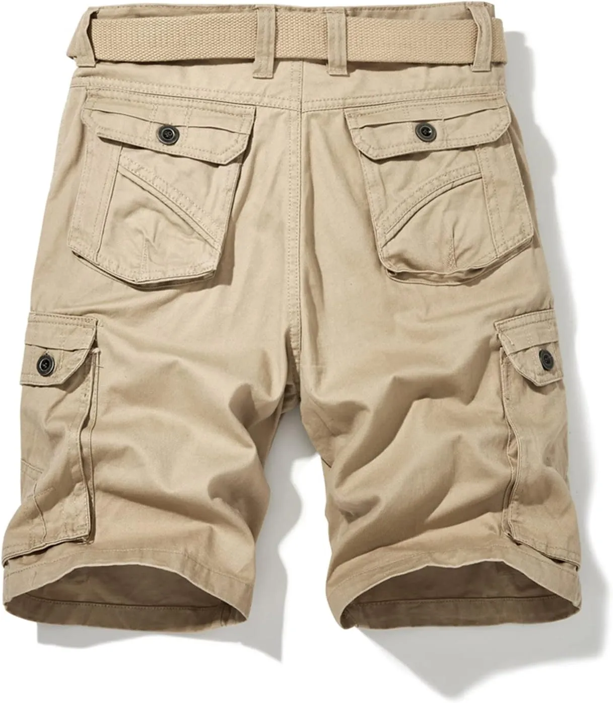 Cargo Shorts for Men 2023 Stylish Buckle Zipper Button Pockets Tooling Shorts Classic Fit Work Utility Shorts