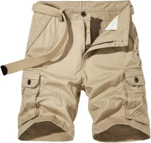 Cargo Shorts for Men 2023 Stylish Buckle Zipper Button Pockets Tooling Shorts Classic Fit Work Utility Shorts