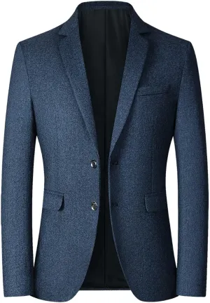 Casual Blazer for Men, Slim Fit Suit Jackets, Classic Two Button Lightweight Round Hem Pocket Sport Coat Outfits