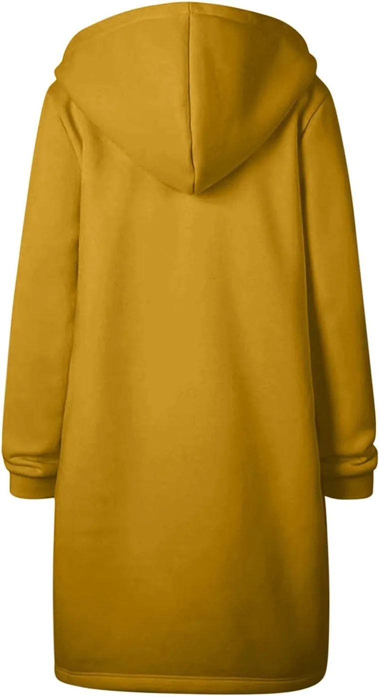 Ceboyel Womens Fall Long Sweatshirts 2023 Long Sleeve Drawstring Hoodies Full Zip Up Jackets Slouchy Fashion Outfits