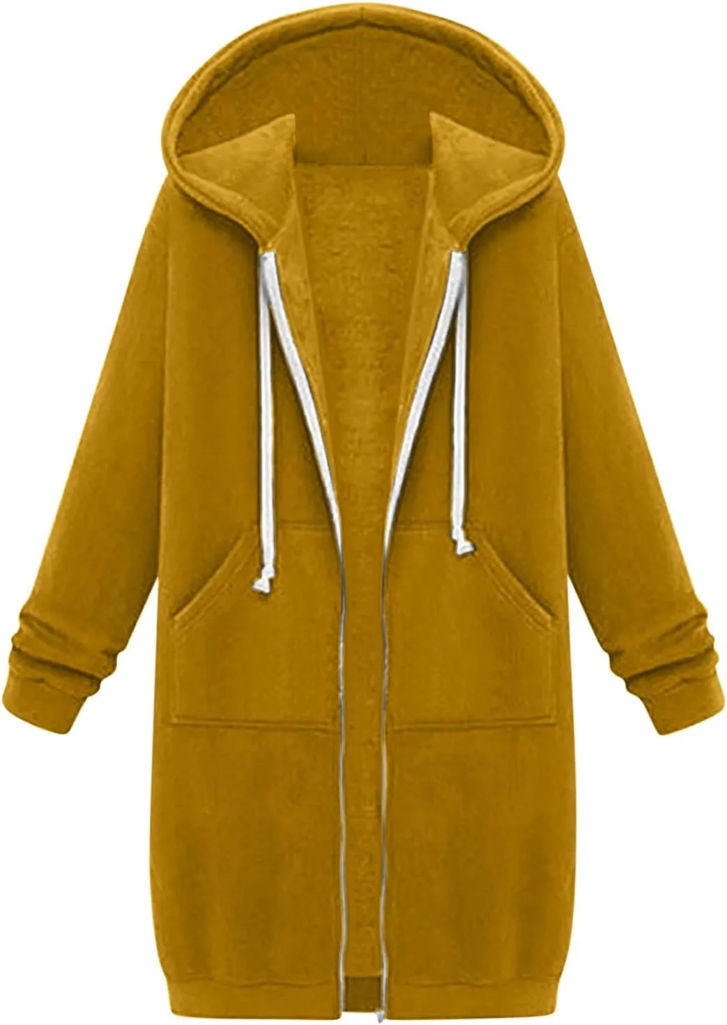 Ceboyel Womens Fall Long Sweatshirts 2023 Long Sleeve Drawstring Hoodies Full Zip Up Jackets Slouchy Fashion Outfits