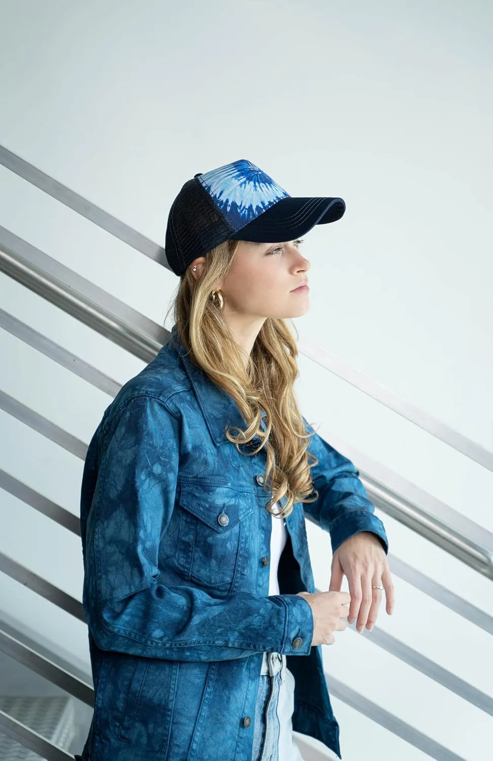 Colortone Adult Tie Dye 5-Panel Trucker Hats - Baseball Caps for Women and Men - Snapback Hat