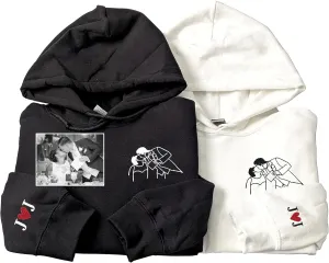 Custom Couple Embroidered Sweatshirt - Matching Hoodies for Couples, Gifts for Couple, Valentines Day, Wedding, Her