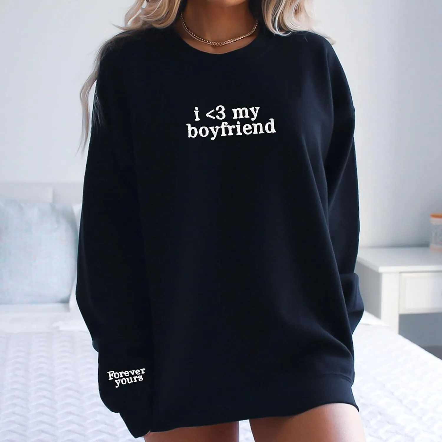 Custom Couple Embroidered Sweatshirt - Matching Hoodies for Couples, Gifts for Couple, Valentines Day, Wedding, Her