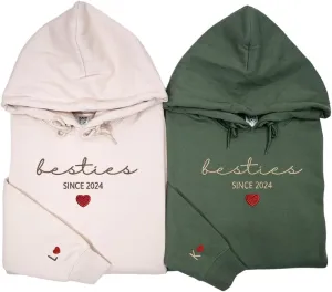 Custom Embroidered Besties Hoodies, Custom, Personalized Besties Sweatshirt, BFF Gifts For Women
