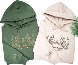 Custom Embroidered Besties Hoodies, Custom, Personalized Besties Sweatshirt, BFF Gifts For Women
