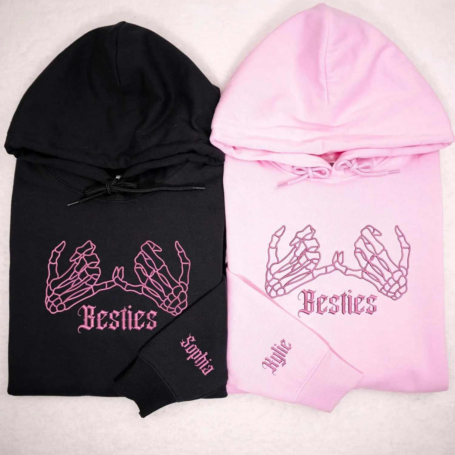 Custom Embroidered Besties Hoodies, Custom, Personalized Besties Sweatshirt, BFF Gifts For Women