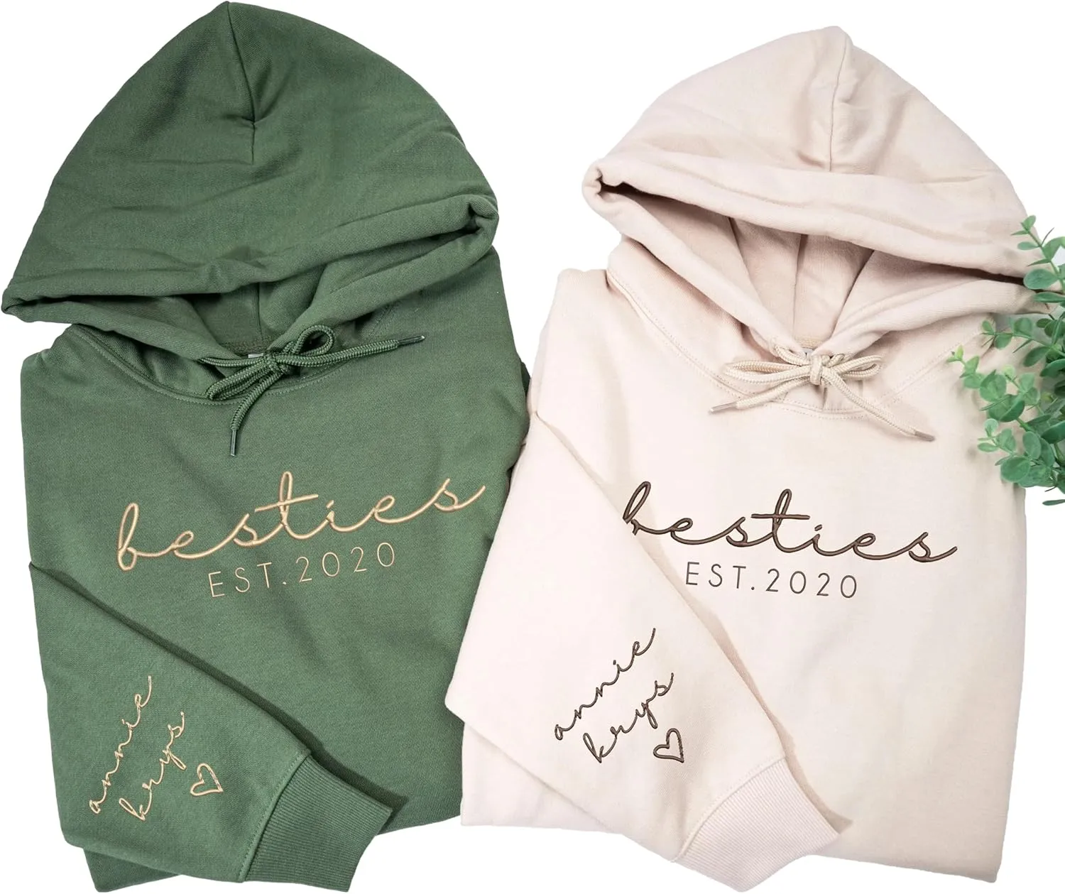 Custom Embroidered Besties Hoodies, Custom, Personalized Besties Sweatshirt, BFF Gifts For Women