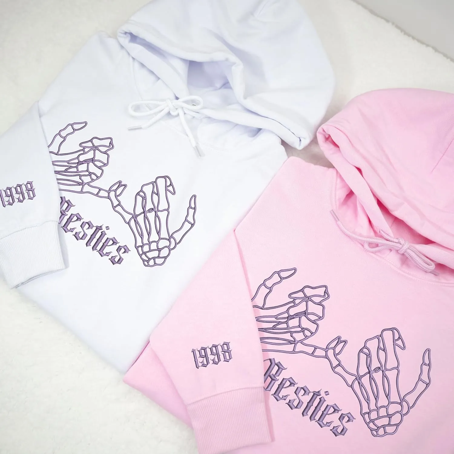 Custom Embroidered Besties Hoodies, Custom, Personalized Besties Sweatshirt, BFF Gifts For Women