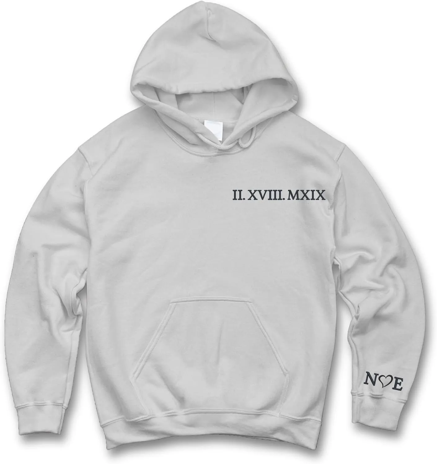 Custom Embroidered Couple Hoodie, Roman Numeral Hoodies, Initial Matching, Gifts For Girlfriend Boyfriend, New Mom