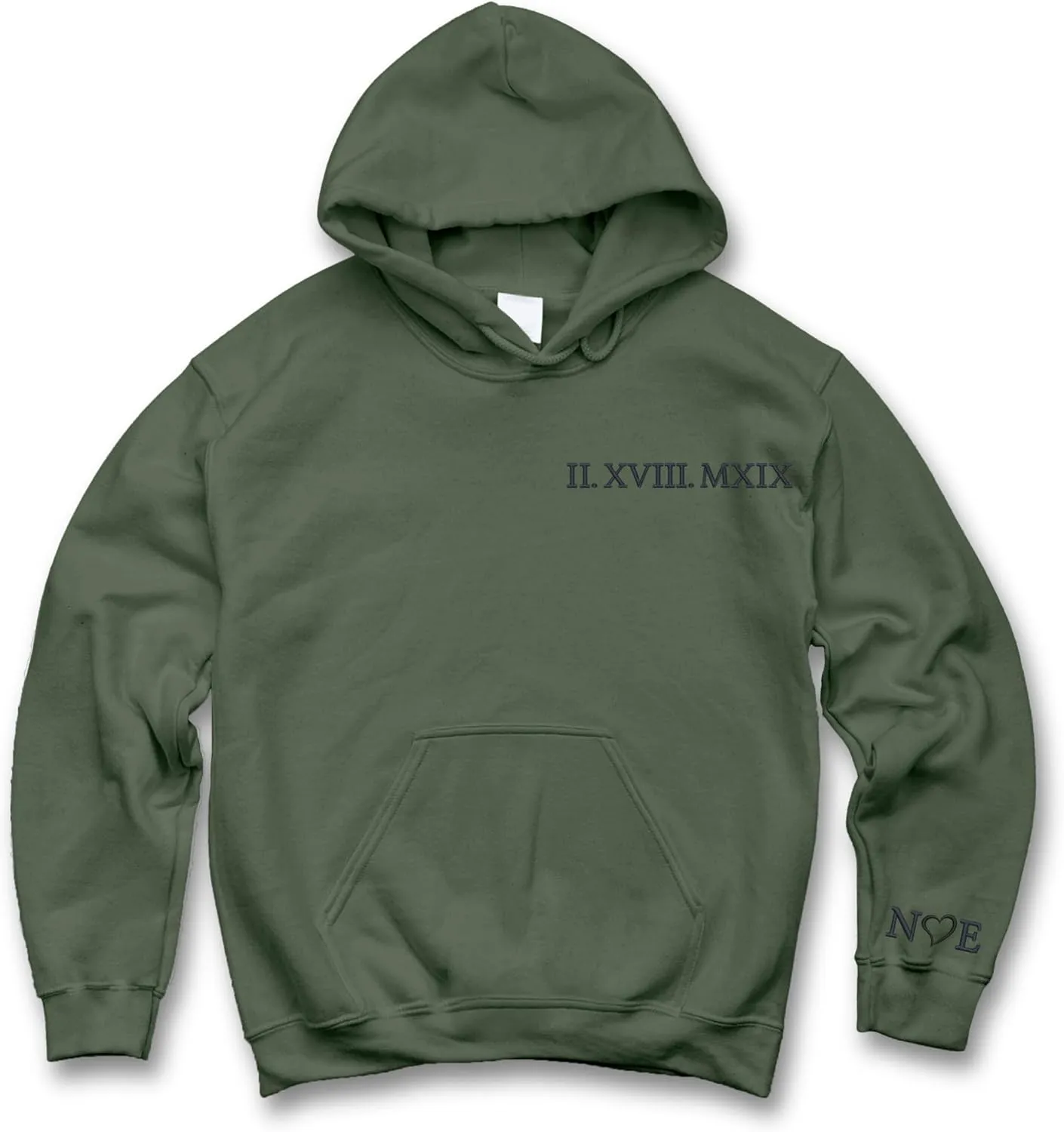 Custom Embroidered Couple Hoodie, Roman Numeral Hoodies, Initial Matching, Gifts For Girlfriend Boyfriend, New Mom