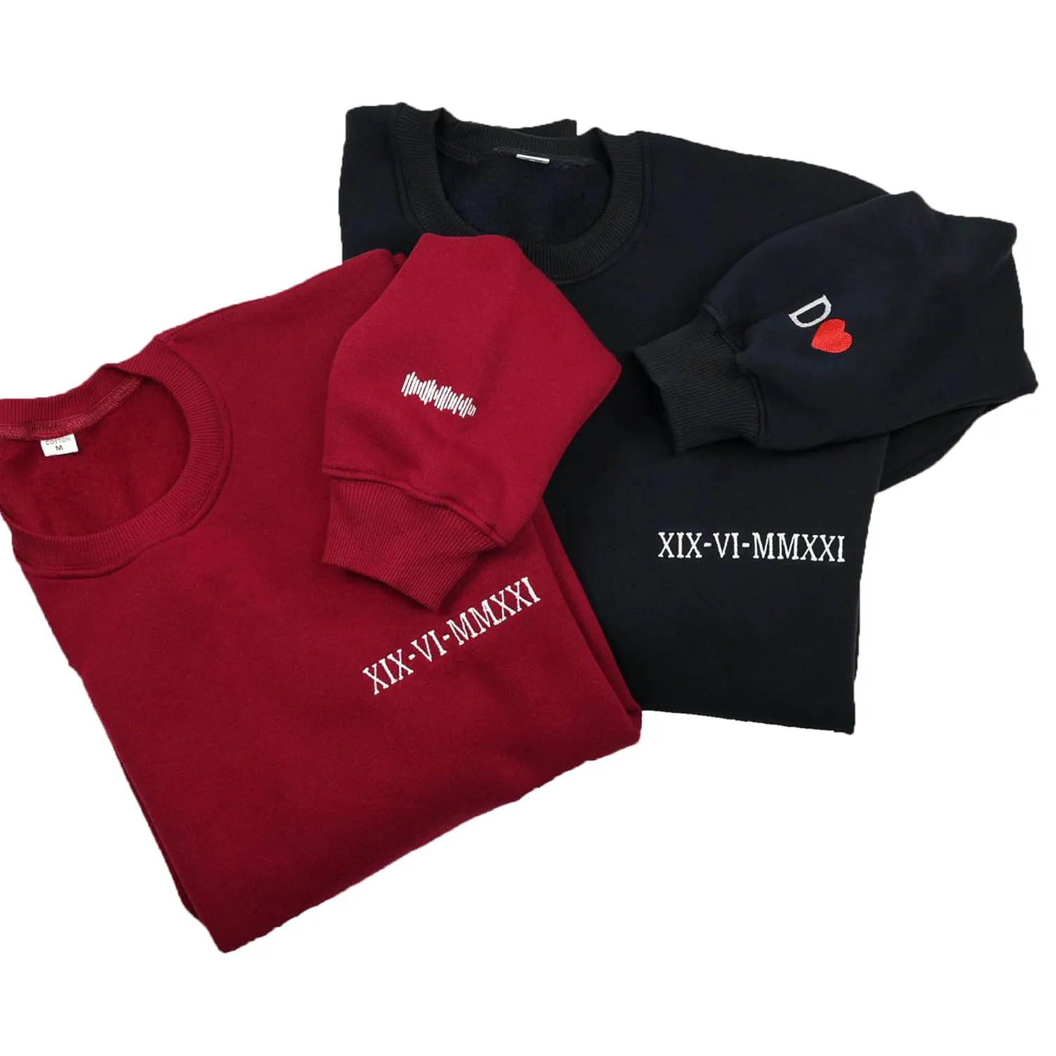 Custom Embroidered Hoodie Couple Gift, Personalize Embroidered Sweatshirt, Gift for Him, Gift for Her, Anniversary Gift Idea Custom Crewneck