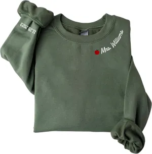 Custom Embroidered Mrs Sweatshirt - Couples Shirts, Wife Shirt, Mrs Hoodies, Gifts for Her, Wife, Bride, Engagement