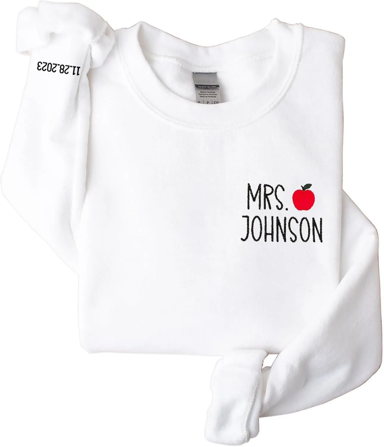 Custom Embroidered Mrs Sweatshirt - Couples Shirts, Wife Shirt, Mrs Hoodies, Gifts for Her, Wife, Bride, Engagement