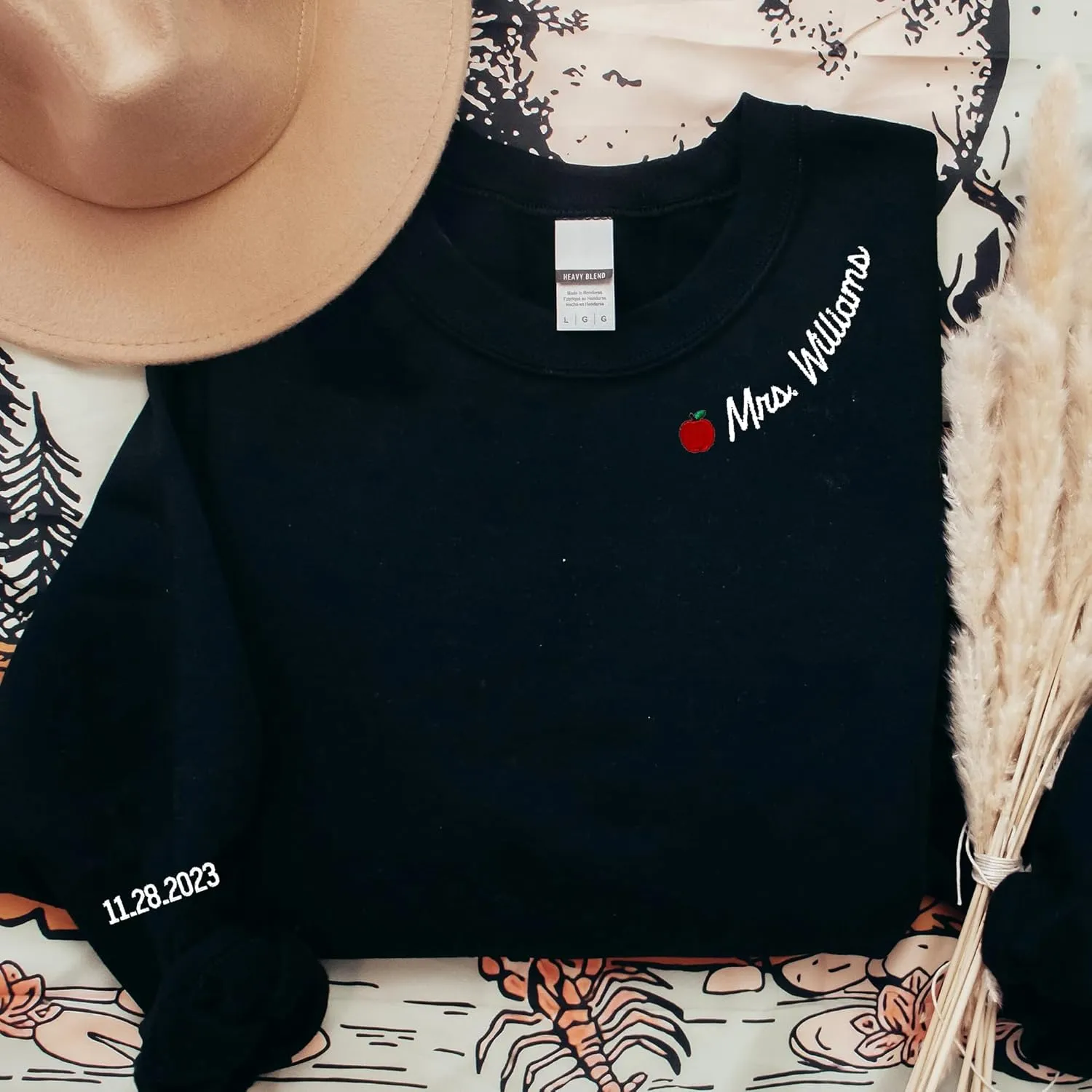 Custom Embroidered Mrs Sweatshirt - Couples Shirts, Wife Shirt, Mrs Hoodies, Gifts for Her, Wife, Bride, Engagement