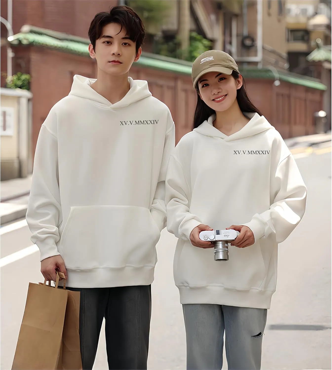 Custom Embroidered Roman Numeral Hoodie,Couples Hoodies Special Day Date Hoodie for Anniversary Valentines Day