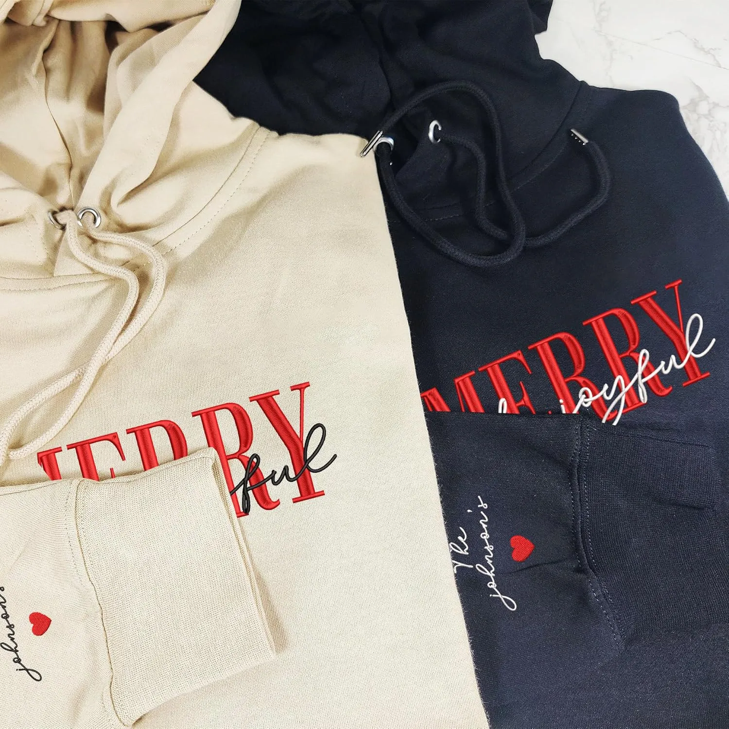 Custom Embroidered Sweatshirt - Christmas Hoodies, Gifts for Women, Men, Family, Holiday