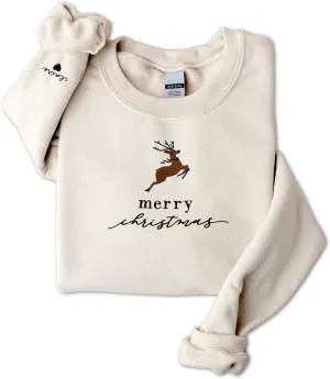 Custom Embroidered Sweatshirt - Christmas Hoodies, Gifts for Women, Men, Family, Holiday