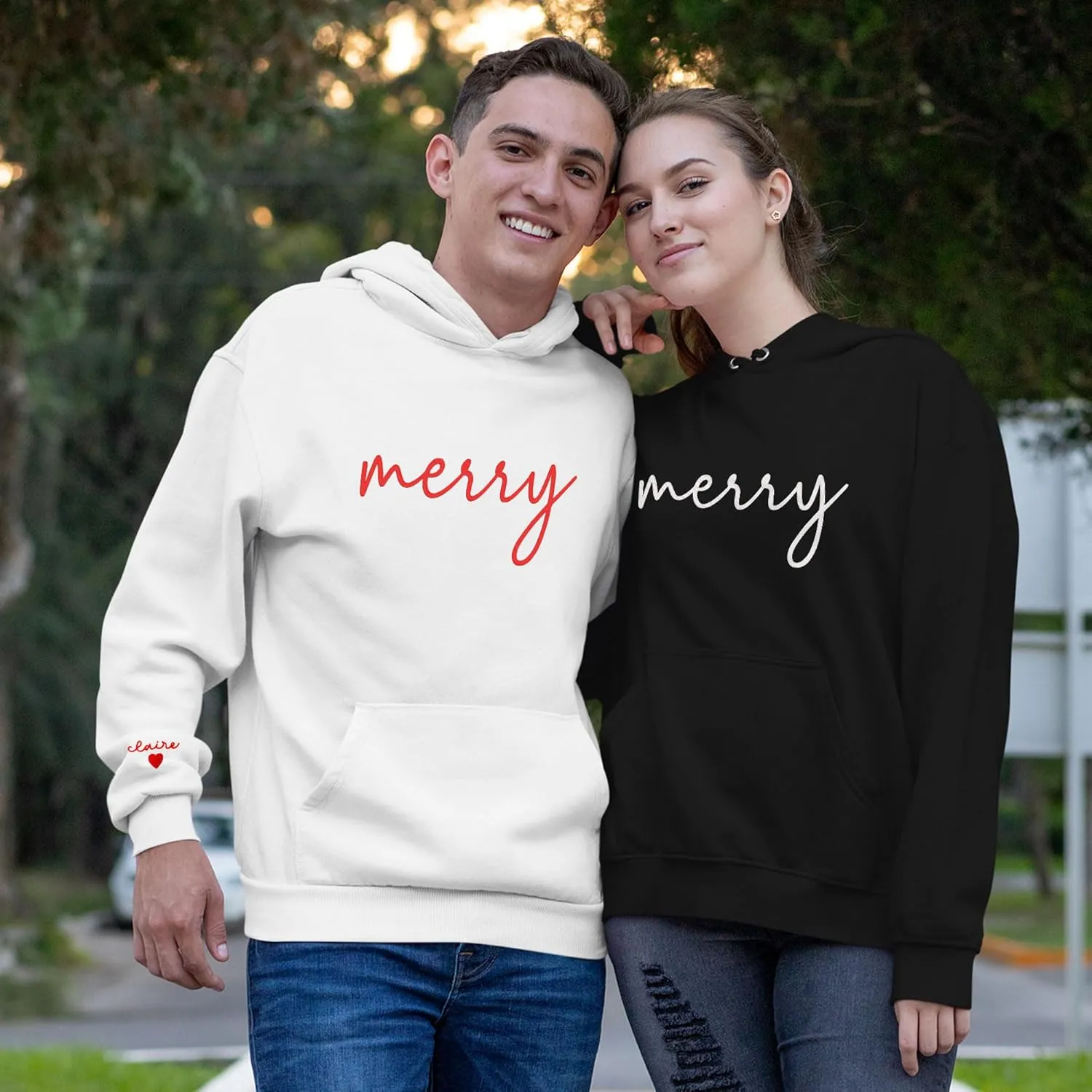 Custom Embroidered Sweatshirt - Christmas Hoodies, Gifts for Women, Men, Family, Holiday