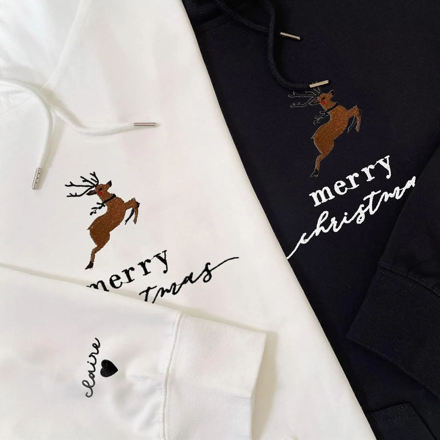 Custom Embroidered Sweatshirt - Christmas Hoodies, Gifts for Women, Men, Family, Holiday