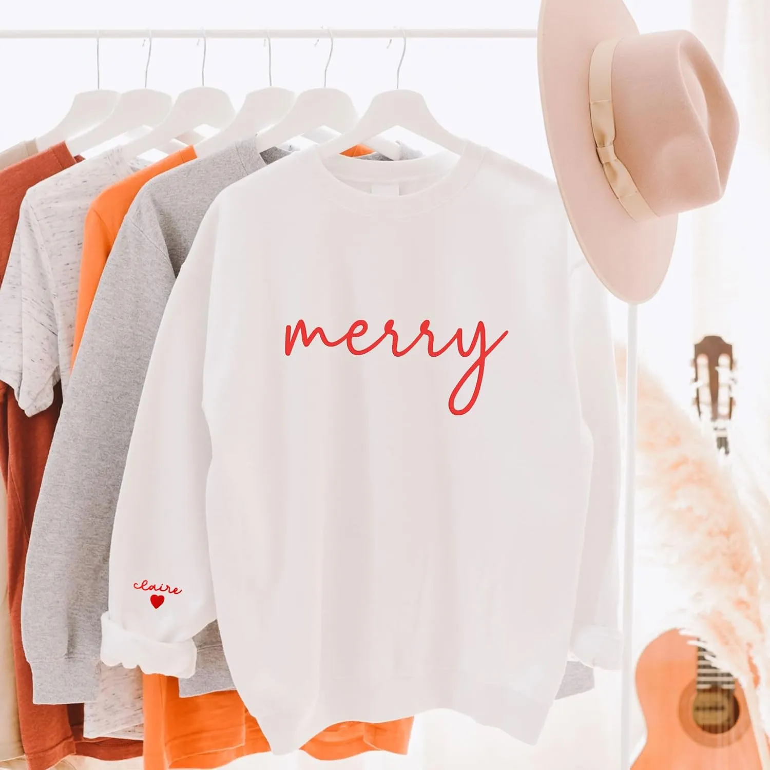Custom Embroidered Sweatshirt - Christmas Hoodies, Gifts for Women, Men, Family, Holiday