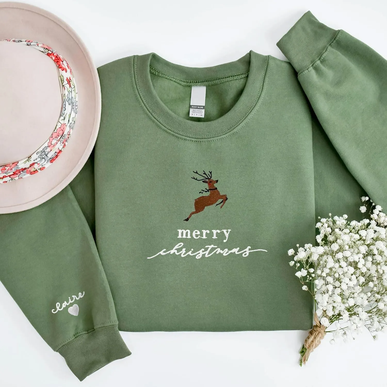Custom Embroidered Sweatshirt - Christmas Hoodies, Gifts for Women, Men, Family, Holiday