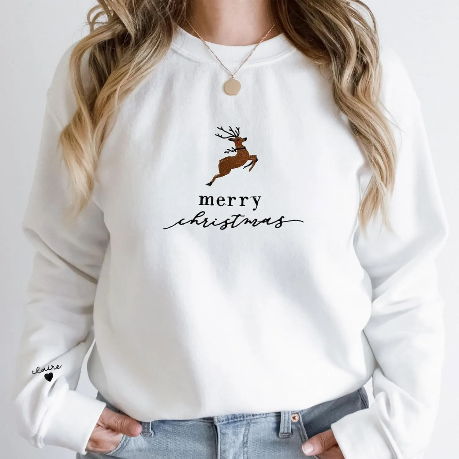 Custom Embroidered Sweatshirt - Christmas Hoodies, Gifts for Women, Men, Family, Holiday