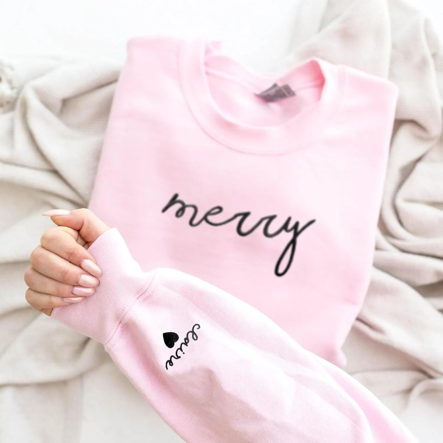 Custom Embroidered Sweatshirt - Christmas Hoodies, Gifts for Women, Men, Family, Holiday